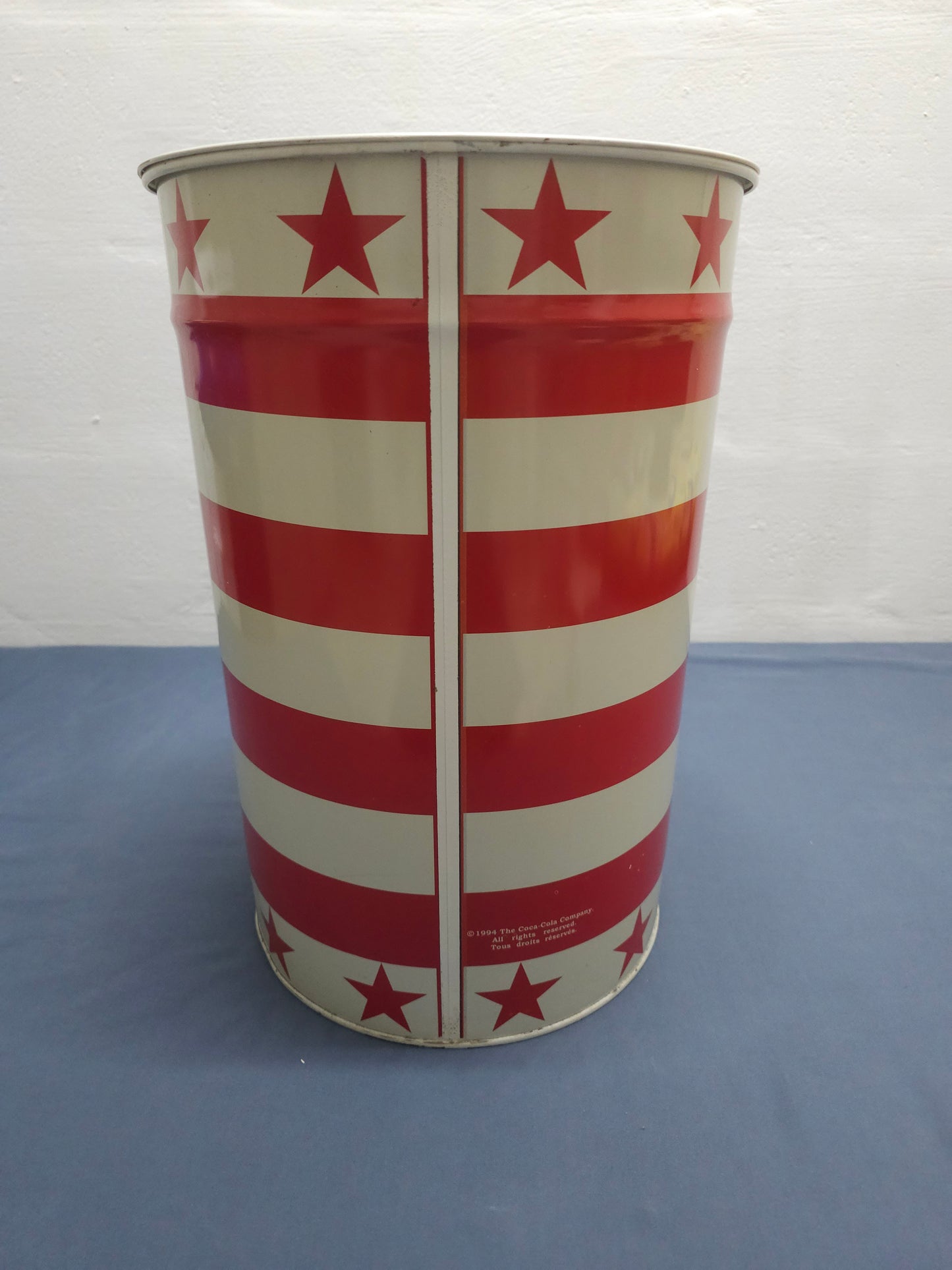 Coca Cola White Metal Storage Container cum Stool