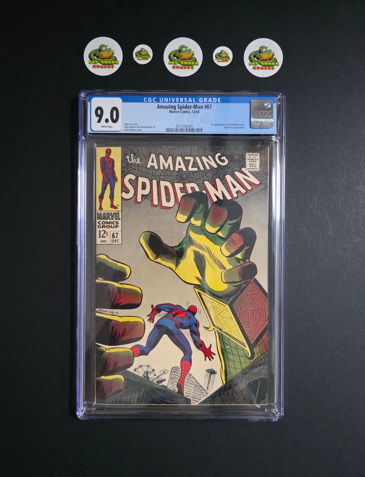 Amazing Spider-Man (1968) #67 CGC 9.0 WP Key Issue