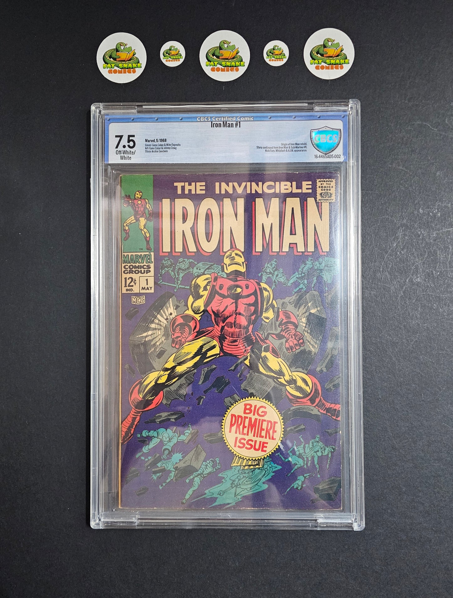 Iron Man (1968) #1 CBCS 7.5 OWWP Origin of Iron Man retold