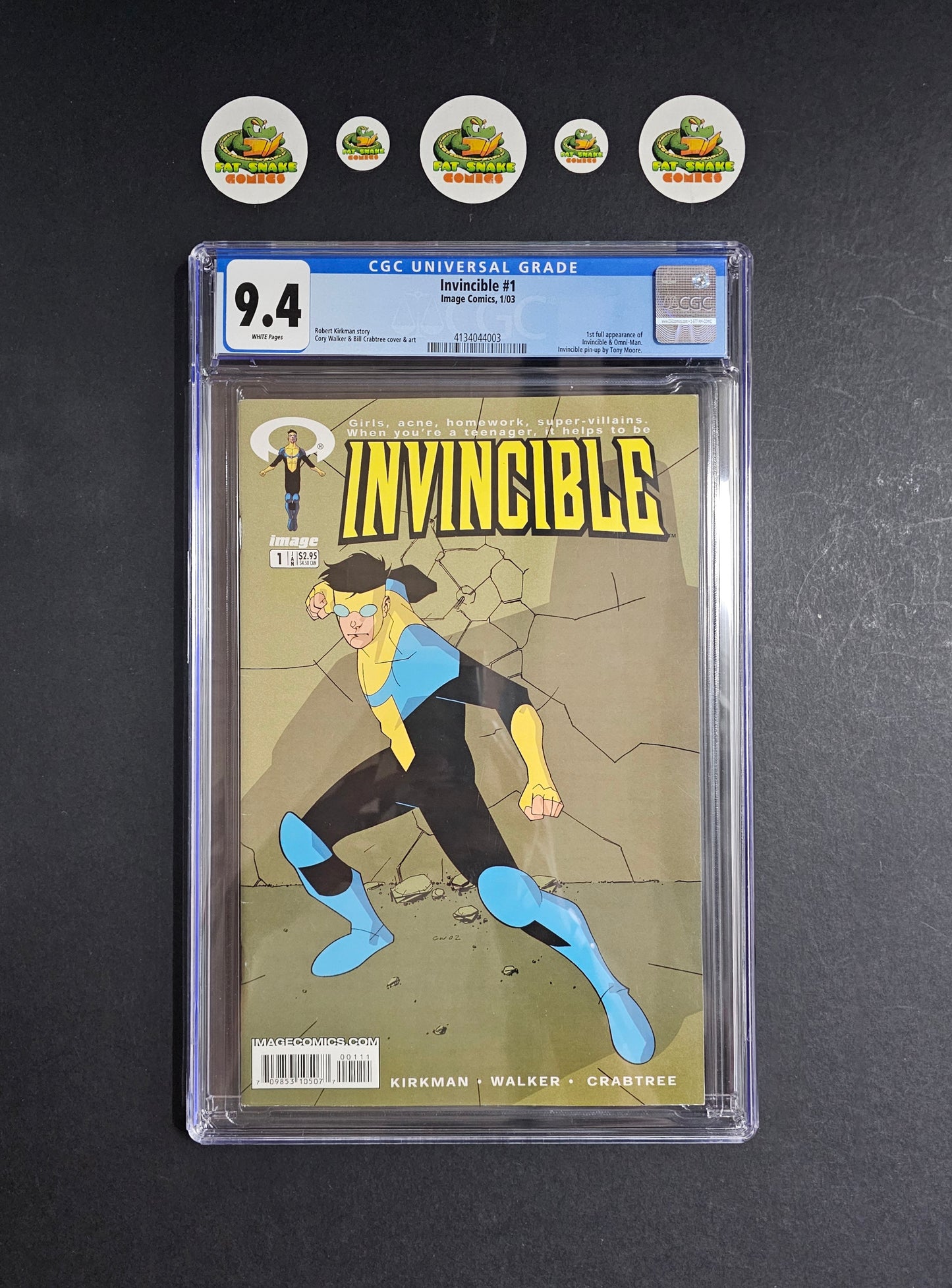 Invincible (2003) #1 CGC 9.4 WP 1st Full Appeance of Invincible & Omni-Man