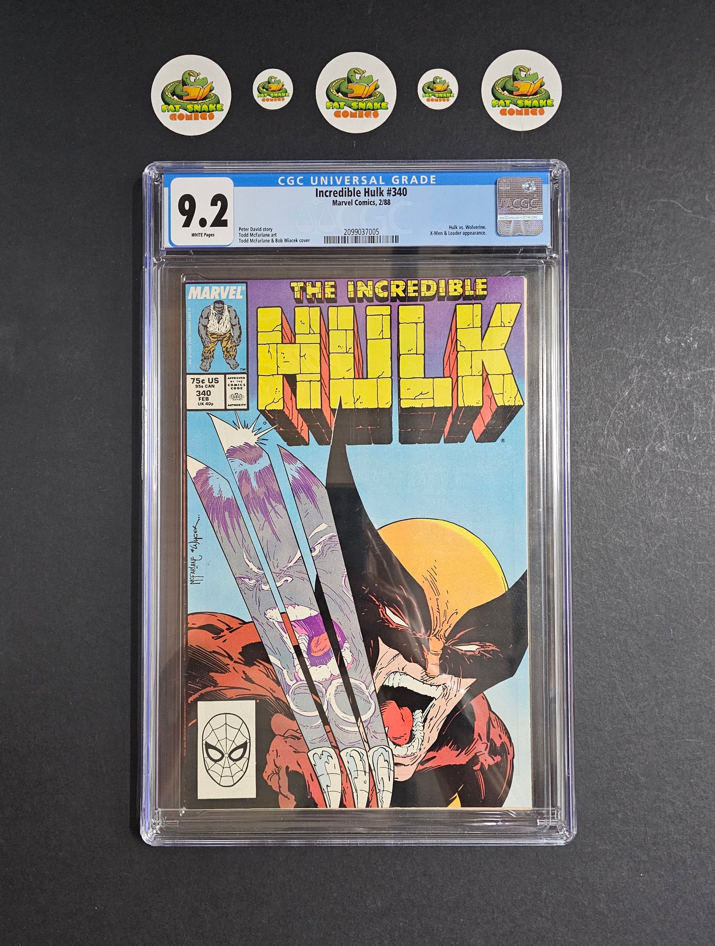 Incredible Hulk (1988) #340 CGC 9.2 WP Iconic Todd McFarlane's Cover