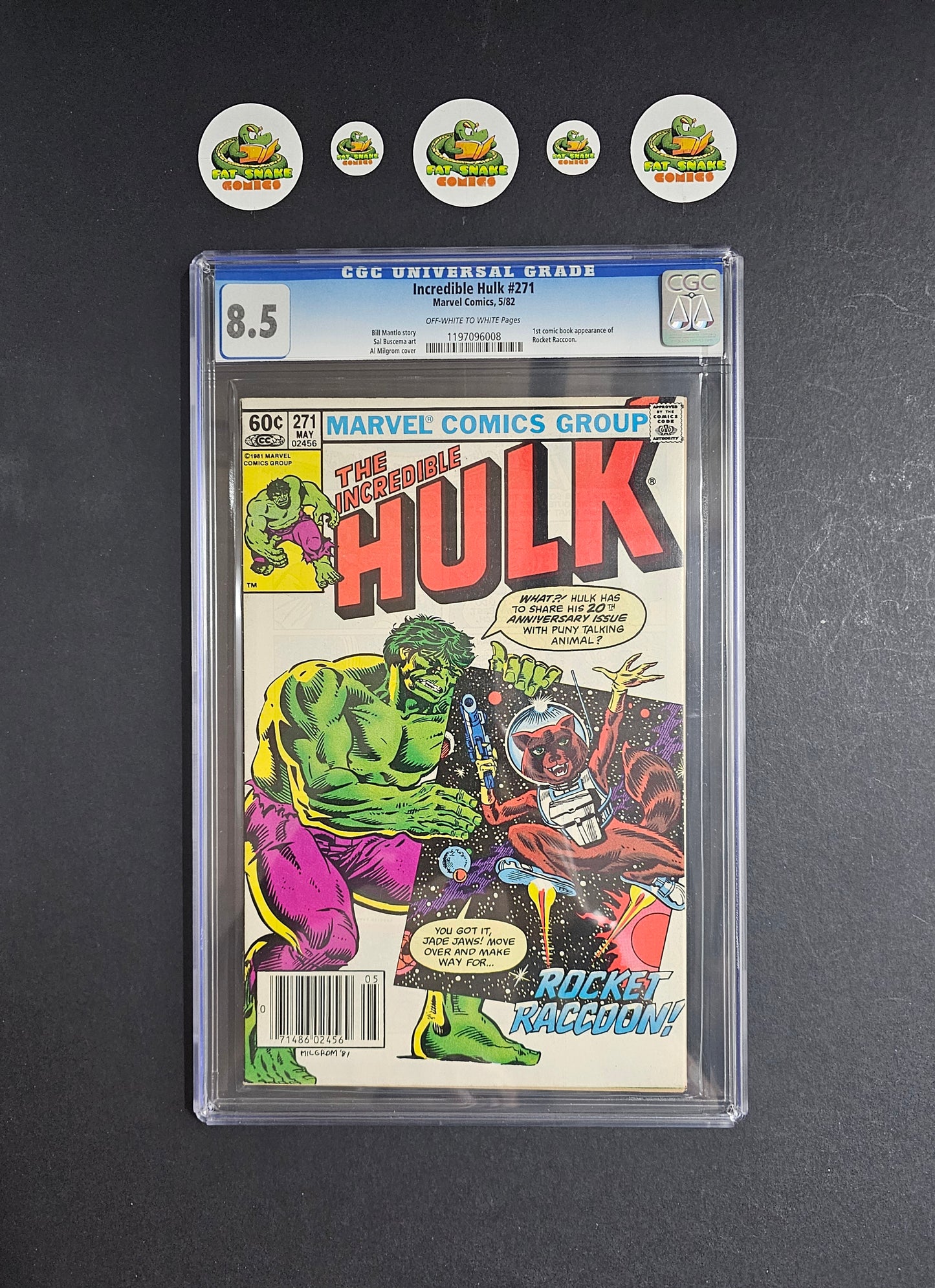 Incredible Hulk (1982) #271 CGC 8.5 OWWP 1st Comic Book Appearance of Rocket Raccoon