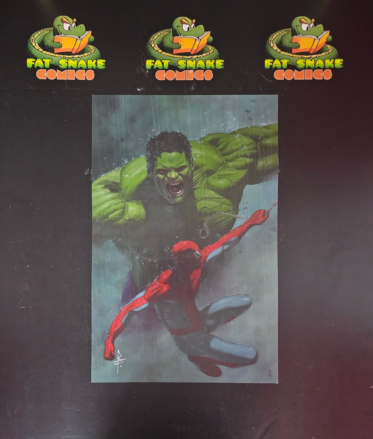 Incredible Hulk vs Spider-Man (Signed) by Riccardo Federici