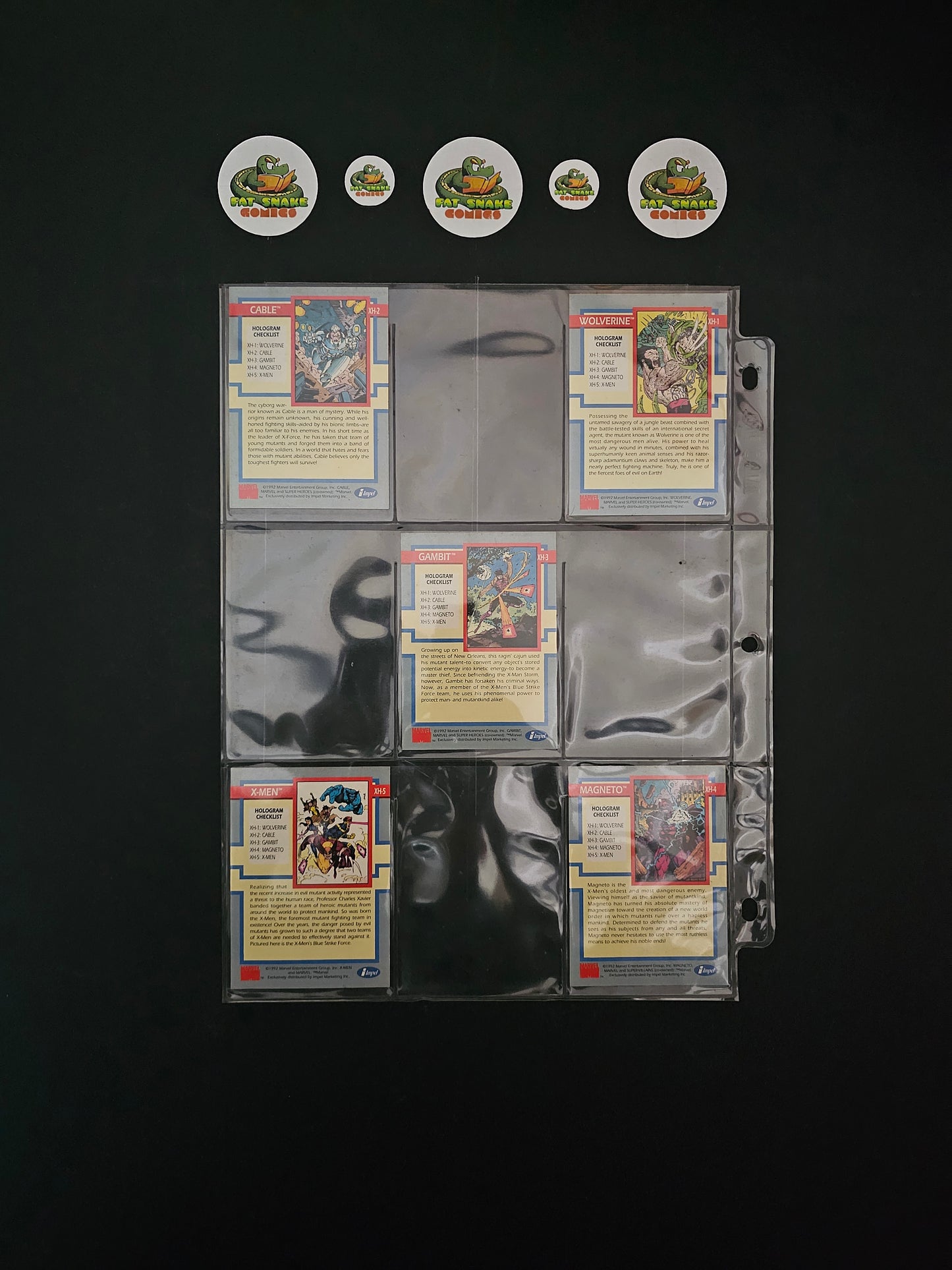 Impel X-Men (1992) Complete 100-Trading Cards + 5 x Gold Hologram variant