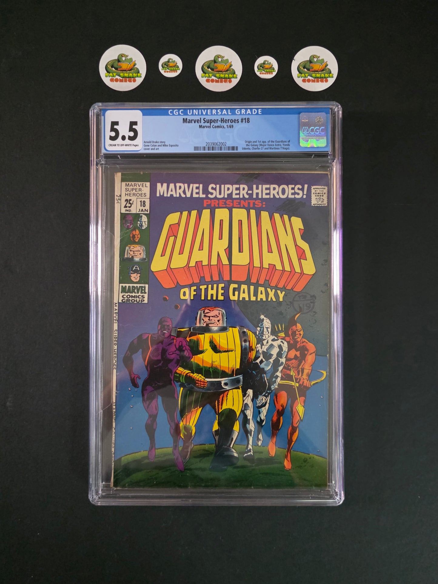 Marvel Super-Heroes (1969) CGC 5.5 Origin & 1st Appearance of Guardians of the Galaxy