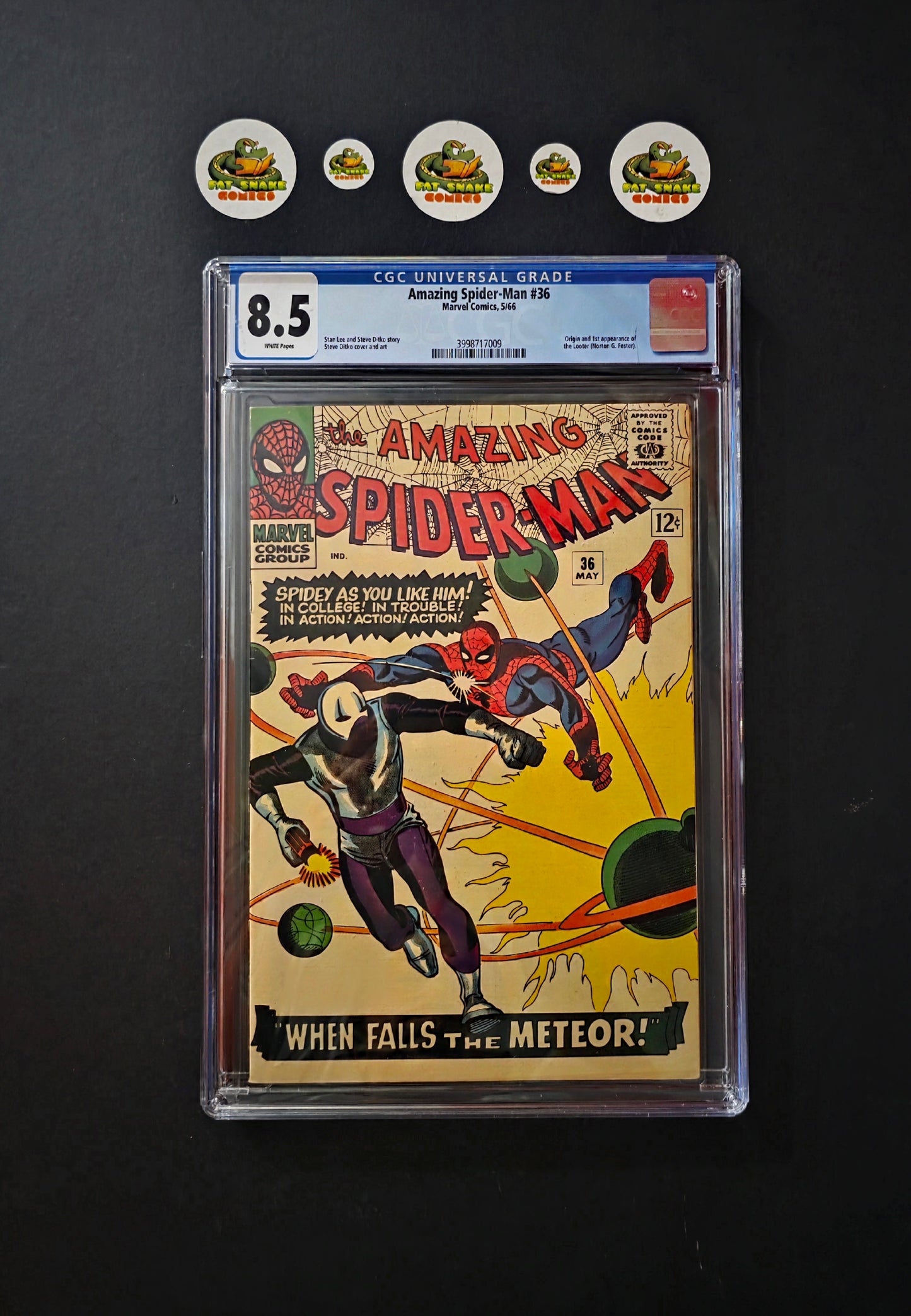 Amazing Spider-Man (1966) #36 CGC 8.5 WP Origin & 1st Looter (Norton G Fester)