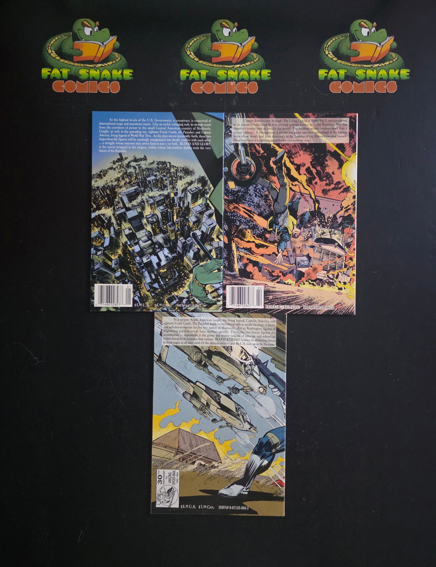 Punisher / Captain America: Blood & Glory (1992) #1-#3 Rare High Grade Newsstand