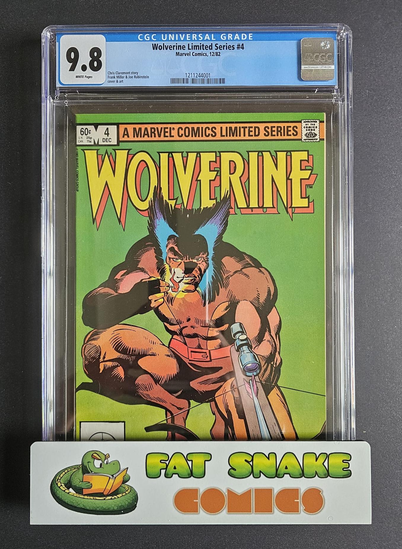 Wolverine Limited Series (1982) #1 to #4 Complete CGC 9.8 WP Frank Miller