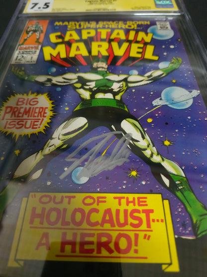 Captain Marvel (1968) #1 CGC 7.5 SS Stan Lee