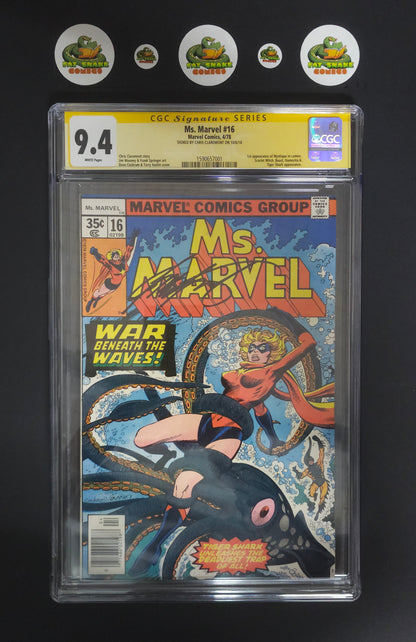 Ms. Marvel (1978) #16 to #18, CGC 9.4 SS Chris Claremont