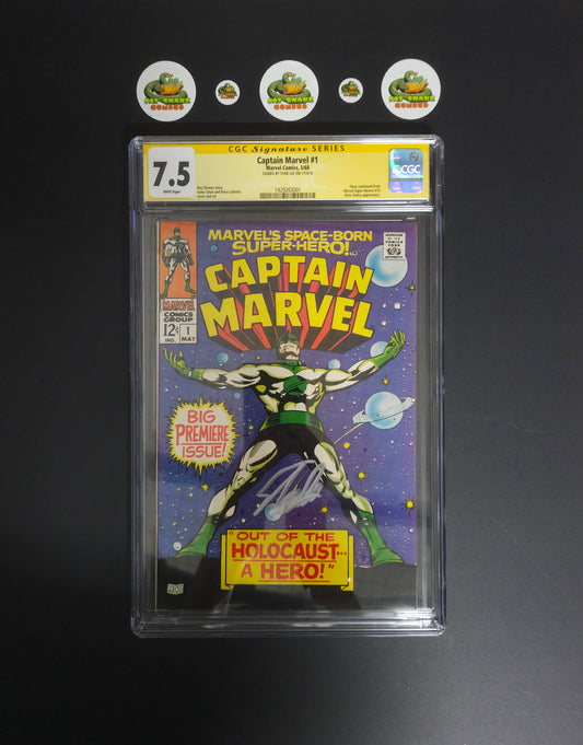 Captain Marvel (1968) #1 CGC 7.5 SS Stan Lee