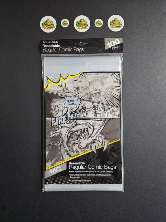 Ultra-Pro 7-1/8" x 10-1/2" Resealable Regular Comic Bags