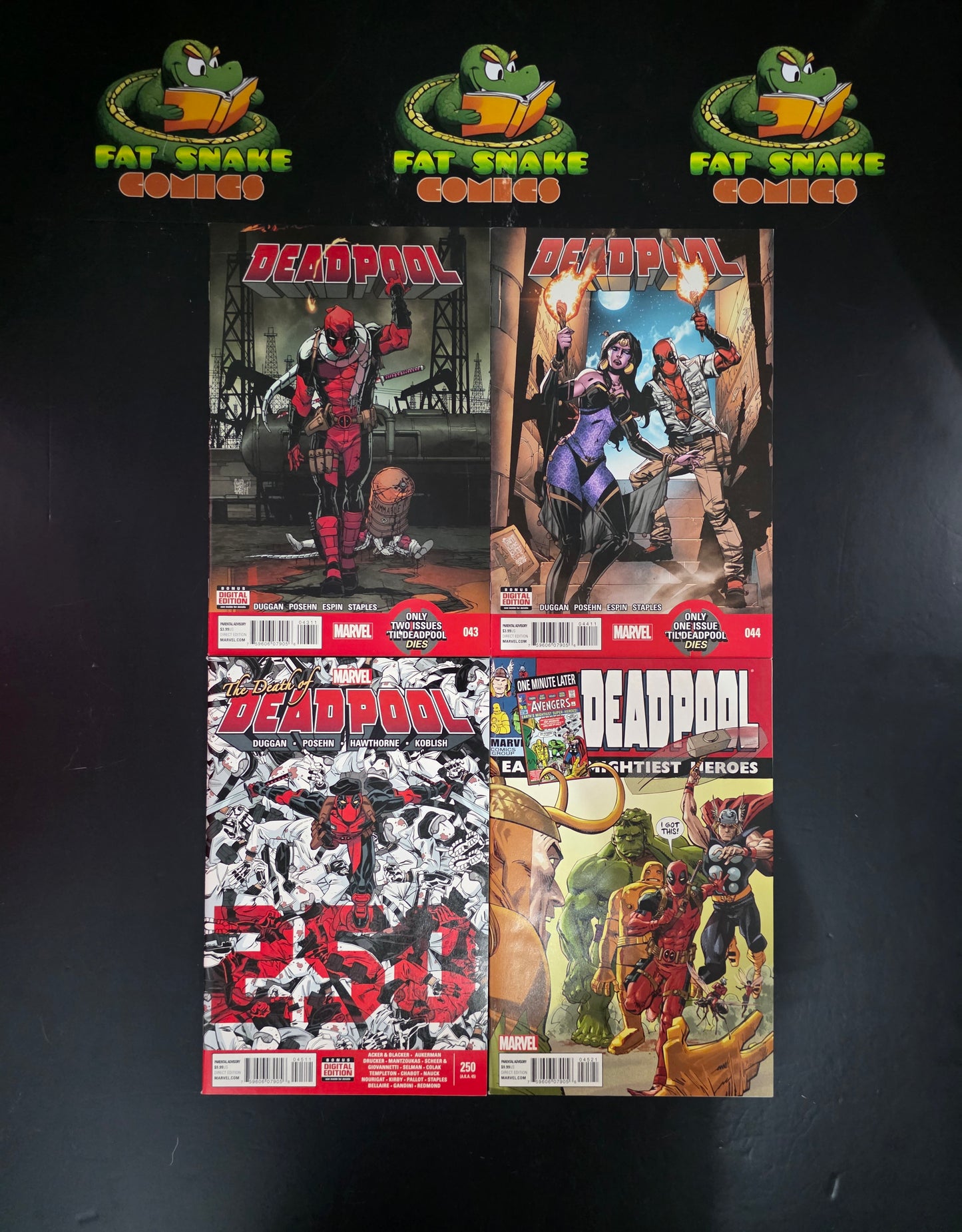 Deadpool (Vol.5, 2012) #43 to #45 + Variant Deadpool Dies