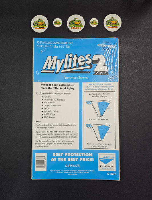 Mylites2 7-1/4" x 10-1/2" Protective Sleeves + 1-1/2" Flap