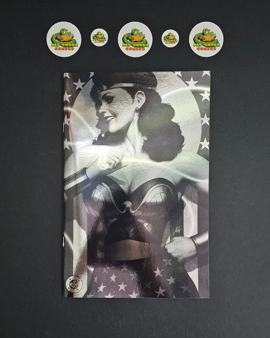 New History of the DC Universe (2025) #1 Artgem Greyscale Foil Variant