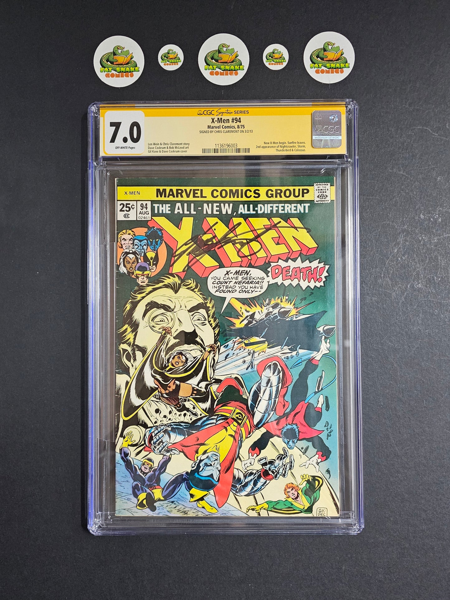 X-Men (1975) #94 CGC 7.5 OW SS Super Key Issue
