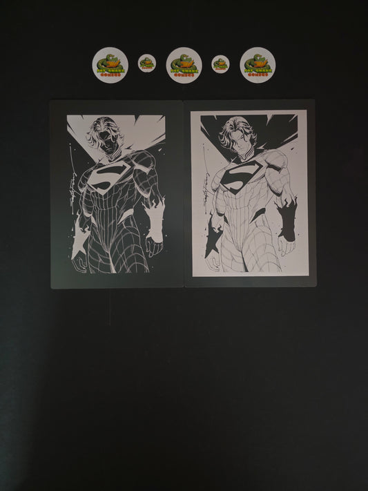Superman Sketched Art Metal Print Set by Santa Fung