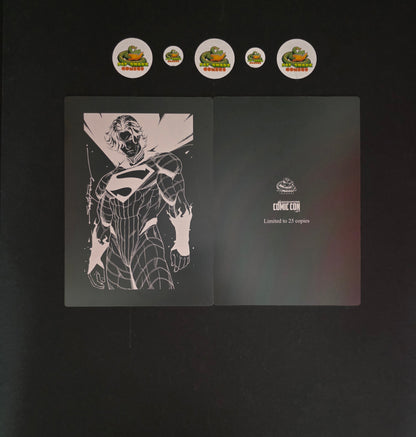 Superman (black) Sketched Art Metal Print by Santa Fung