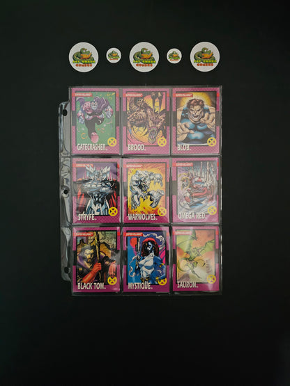 Impel X-Men (1992) Complete 100-Trading Cards + 5 x Gold Hologram variant