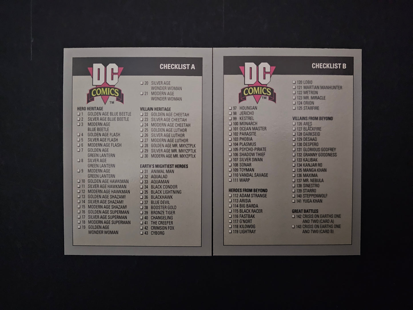 Impel DC Cosmic Series 1 (1992) Complete 180-Trading Cards