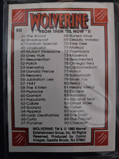 Wolverine "From Then Till Now" (1992) Series II Incomplete Trading Cards set