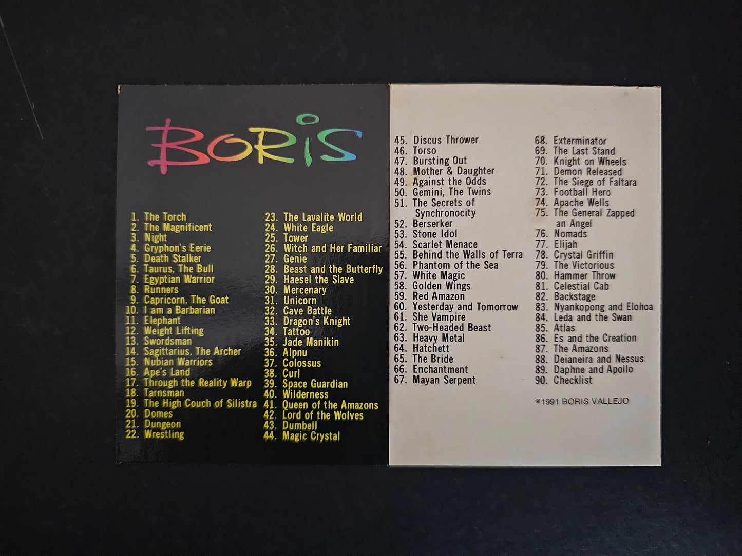 Boris Vallejo (1991) Complete Series I 1 to 90 Trading Cards
