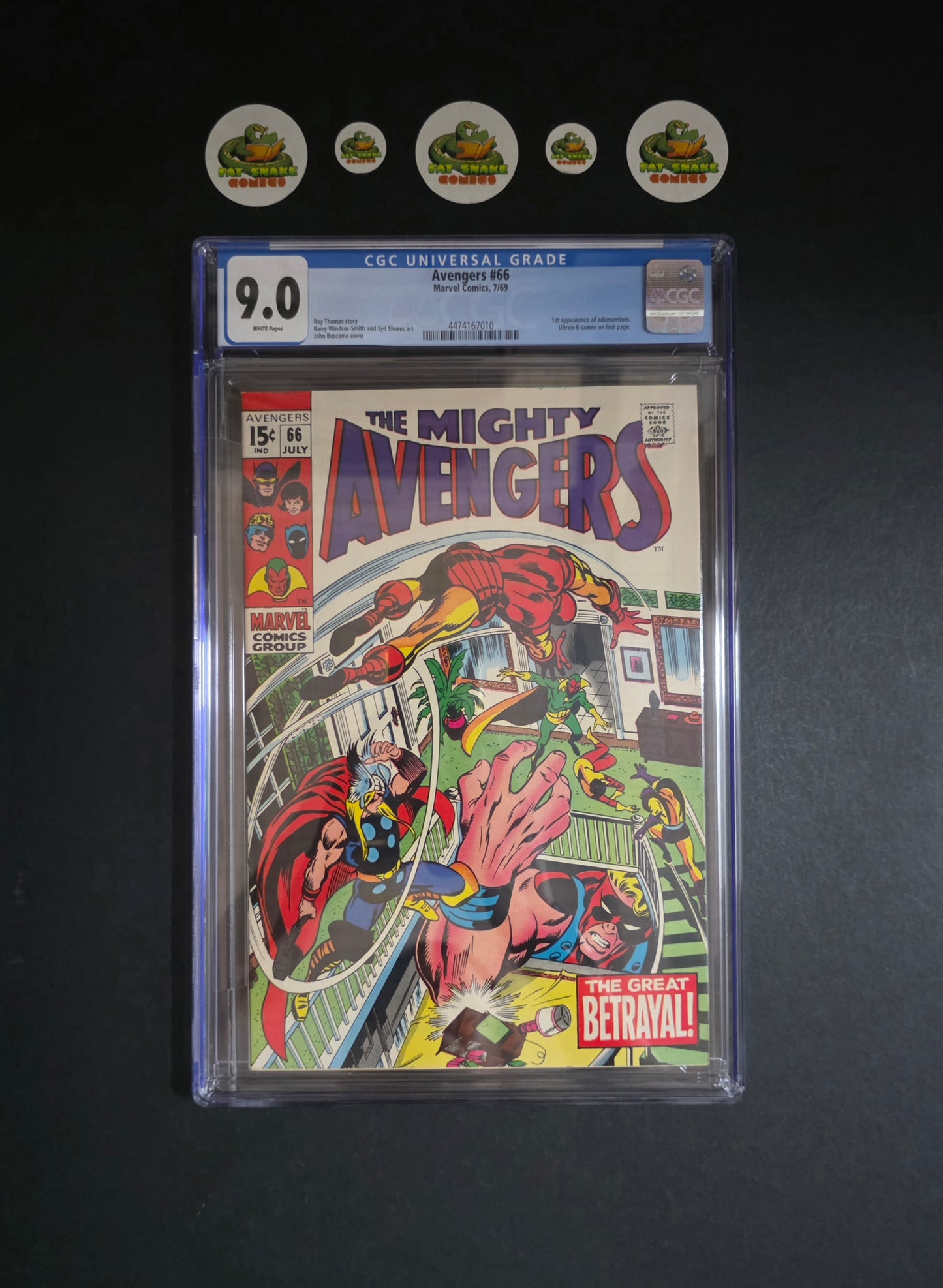 Avengers (1969) #66 CGC 9.0 1st Appearance of Adamantum