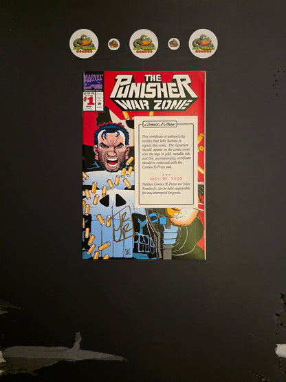 Punisher War Zone (1992) #1 Signed Die-Cut Wraparound Cover