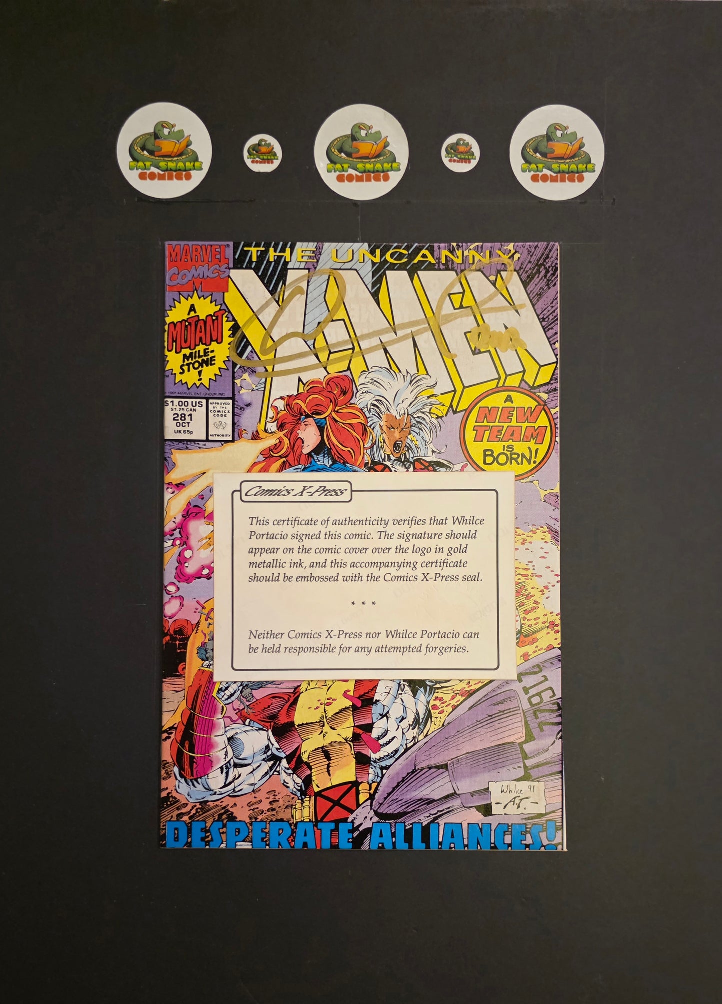 Uncanny X-Men (1991) #281 1st Appearance of Trevor Fitzroy Signed