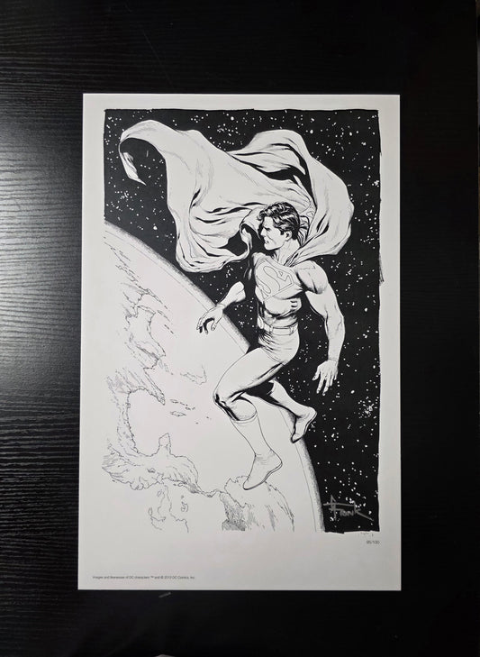 Superman B&W Sketch Art Print (2013) Signed by Gary Frank