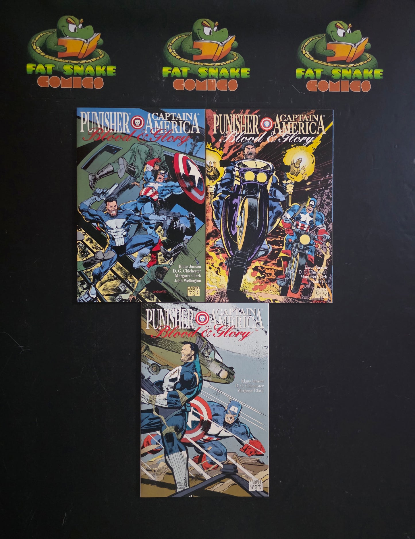 Punisher / Captain America: Blood & Glory  (1992) #1-#3 Rare High Grade Newsstand