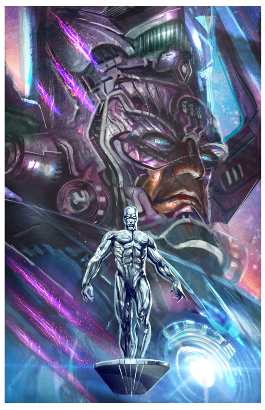 Rudy Ao's Galactus & Silver Surfer Colored Art Print
