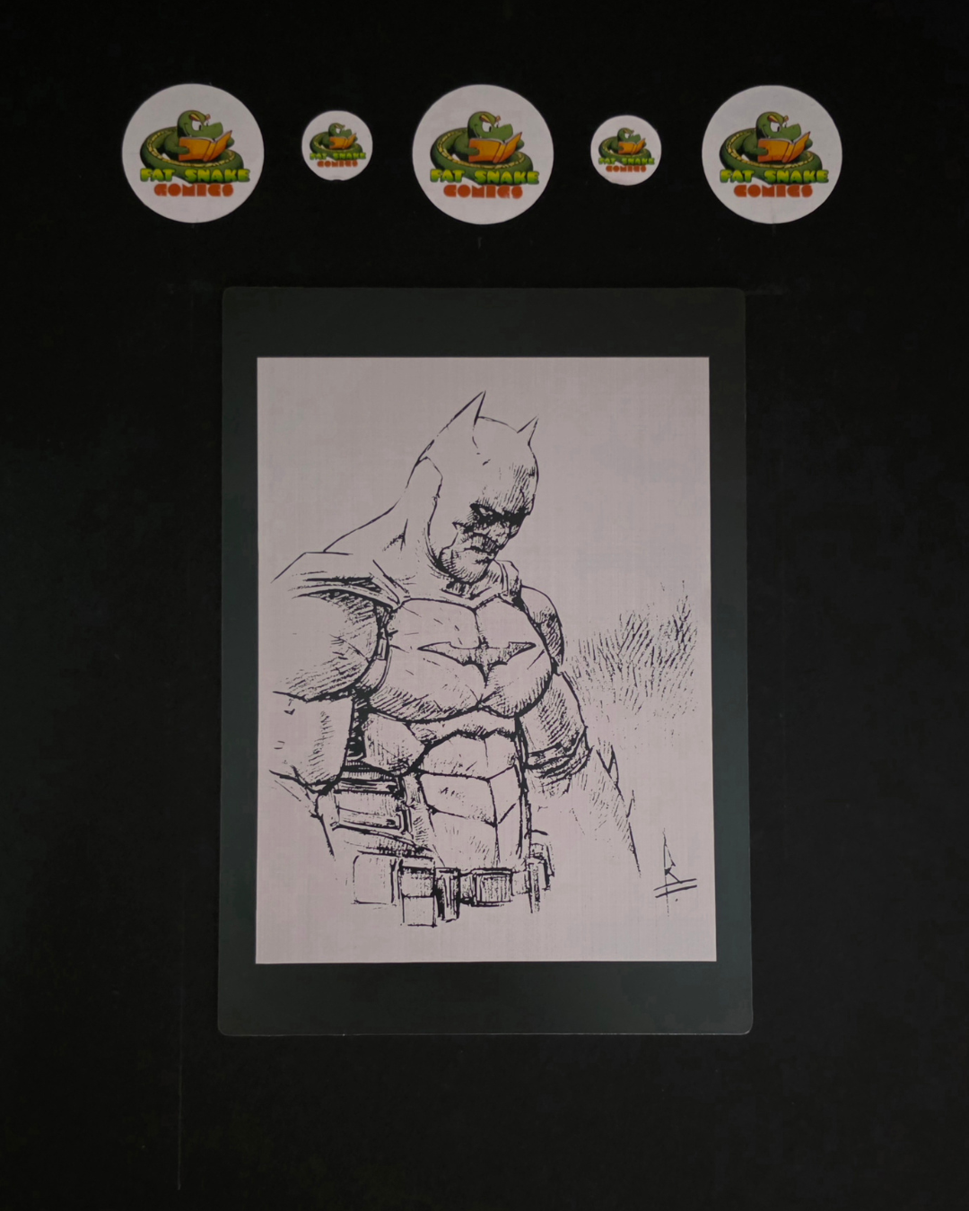 Batman Staring Sketched Art Metal Print by Riccardo Federici